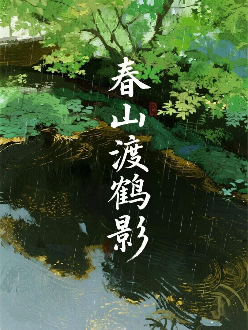 春山渡鹤影